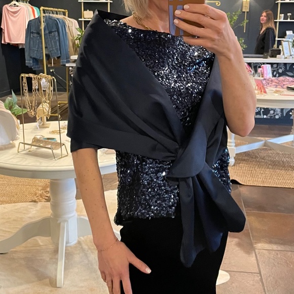 Navy Party dress and wrap - Picture 5 of 5